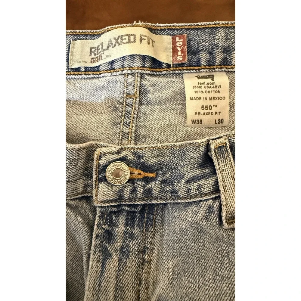 Levi's Jeans Mens 38x30 550 Blue Demin Relaxed Fit Light‎ Wash